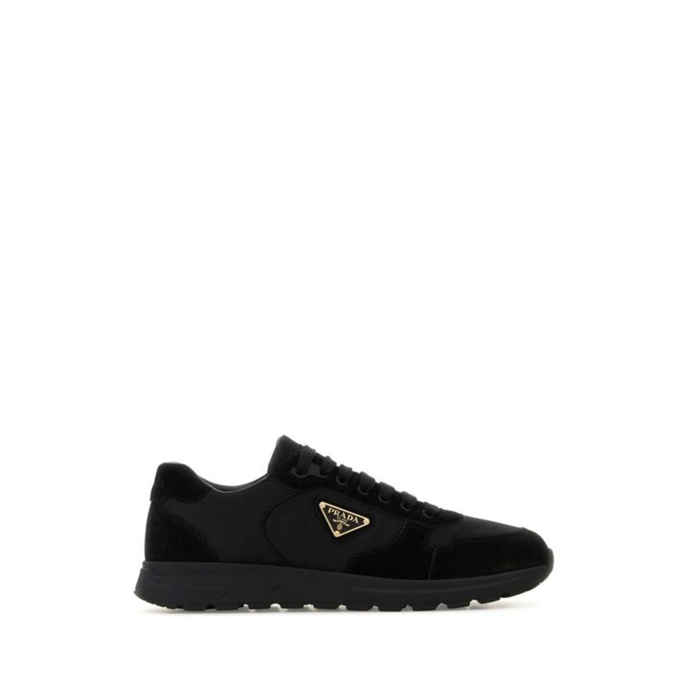 Prada Men Black Re-Nylon And Suede Prax Sneakers